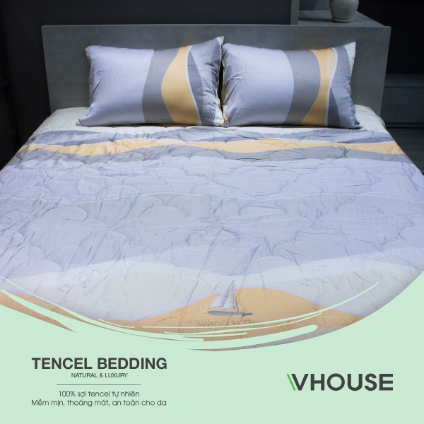 Bộ Drap Giường TENCEL 3 Món Chun Bọc 1m6 V403C6005